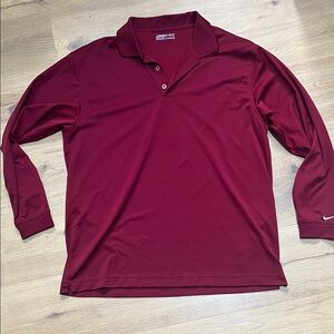 Nike Golf Fit Dry Men’s Long-Sleeve Burgundy Polo